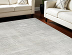 8′ × 10′ Silver & Gray Abstract Non-Skid Area Rug