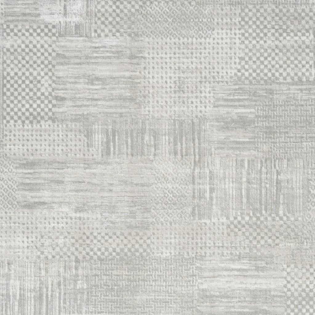 8′ × 10′ Silver & Gray Abstract Non-Skid Area Rug