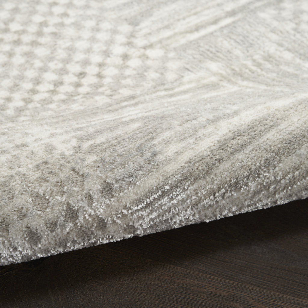 8′ × 10′ Silver & Gray Abstract Non-Skid Area Rug