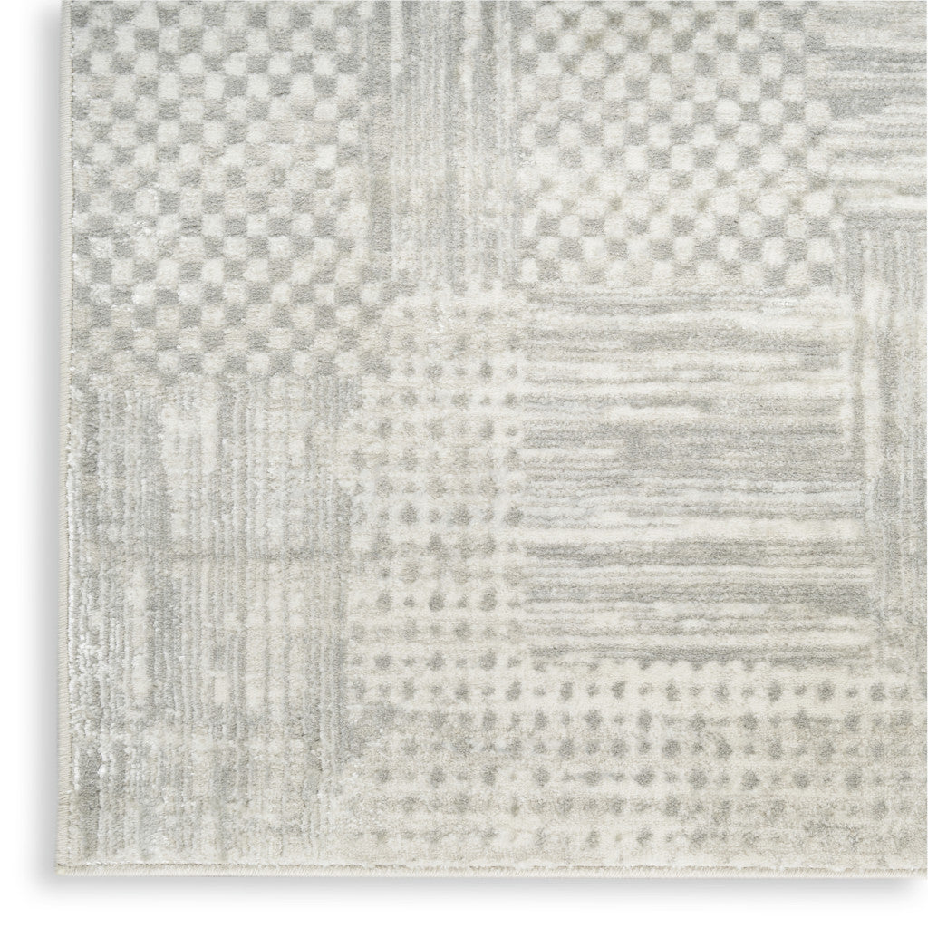 8′ × 10′ Silver & Gray Abstract Non-Skid Area Rug