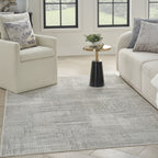 8′ × 10′ Silver & Gray Abstract Non-Skid Area Rug