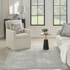 8′ × 10′ Silver & Gray Abstract Non-Skid Area Rug