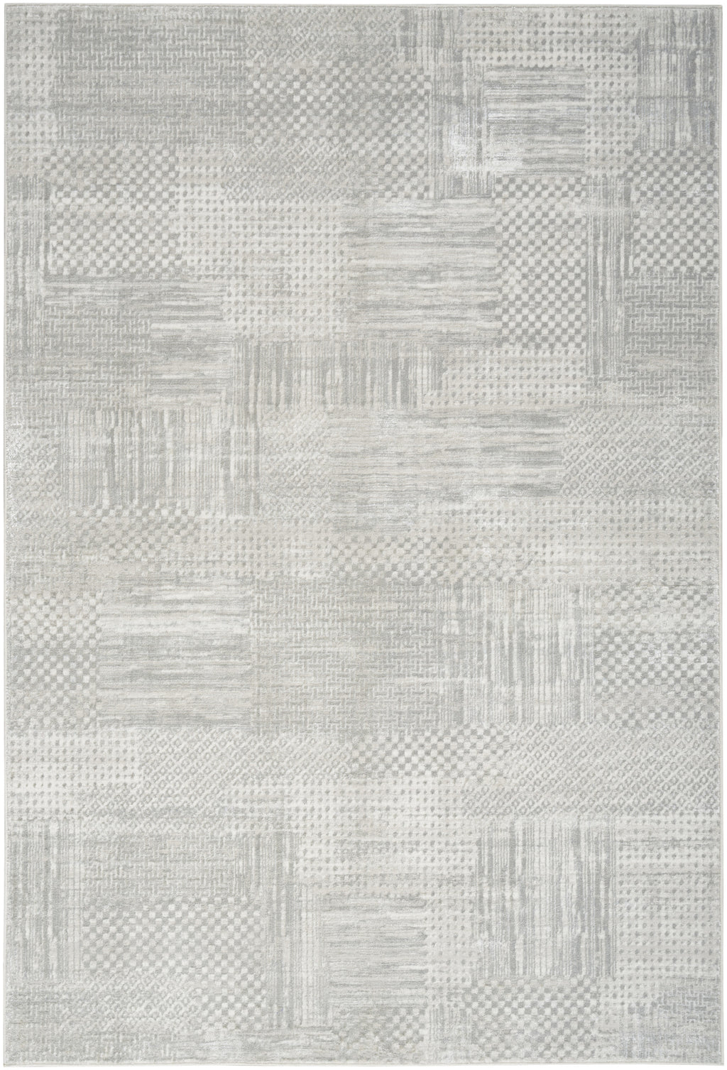 8′ × 10′ Silver & Gray Abstract Non-Skid Area Rug