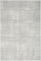 8′ × 10′ Silver & Gray Abstract Non-Skid Area Rug