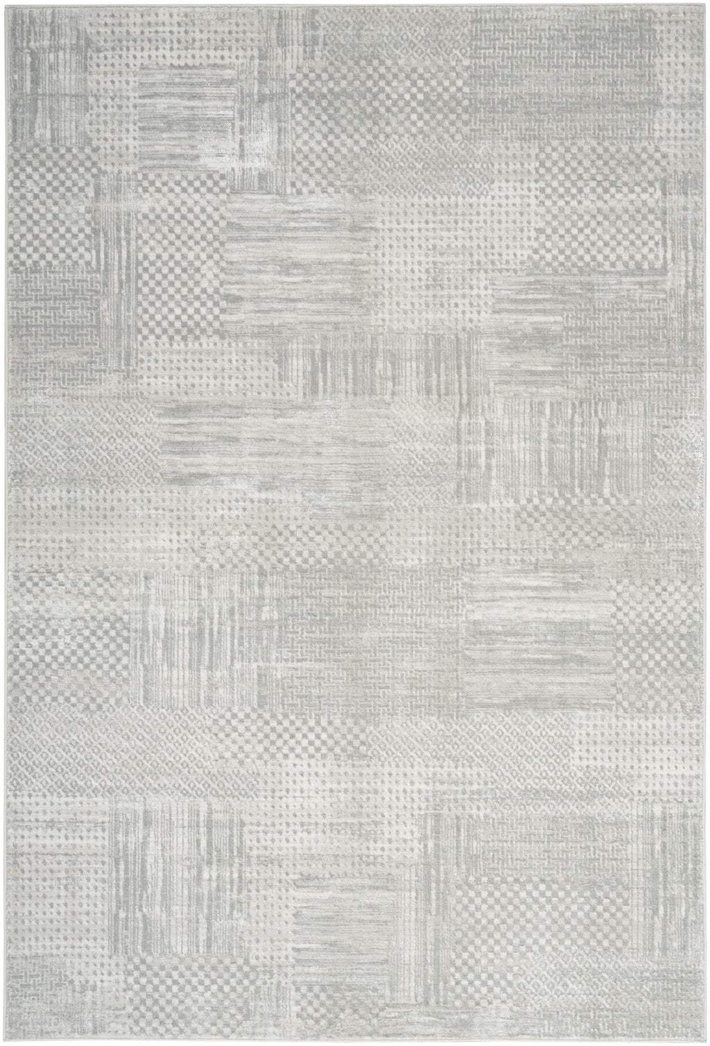 8′ × 10′ Silver & Gray Abstract Non-Skid Area Rug