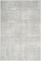 8′ × 10′ Silver & Gray Abstract Non-Skid Area Rug
