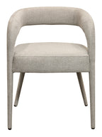 Ivory Upholstered Linen Open-Back Dining Side Chairs | Set of Two