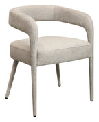 Ivory Upholstered Linen Open-Back Dining Side Chairs | Set of Two