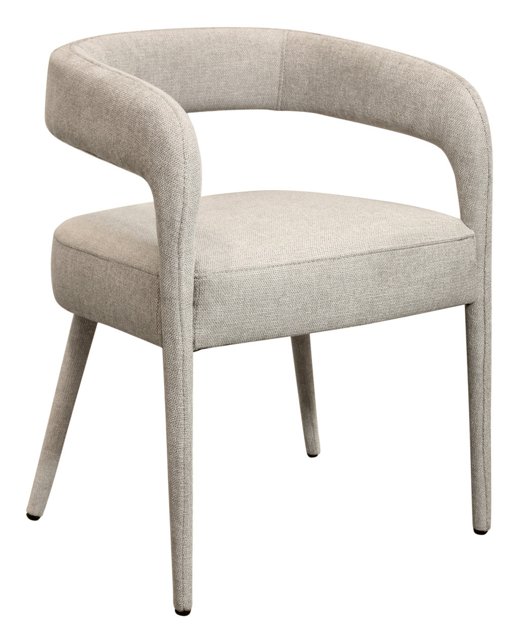 Ivory Upholstered Linen Open-Back Dining Side Chairs | Set of Two
