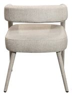 Ivory Upholstered Linen Open-Back Dining Side Chairs | Set of Two
