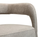 Ivory Upholstered Linen Open-Back Dining Side Chairs | Set of Two