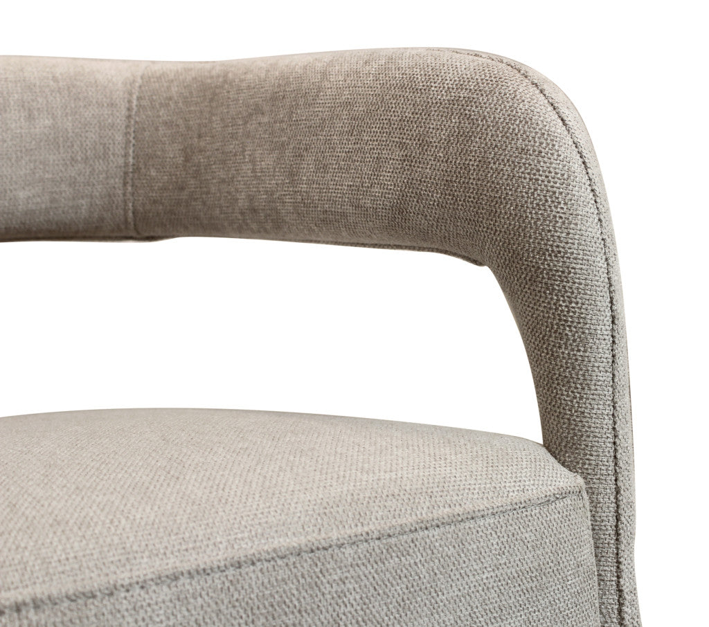 Ivory Upholstered Linen Open-Back Dining Side Chairs | Set of Two