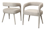 Ivory Upholstered Linen Open-Back Dining Side Chairs | Set of Two
