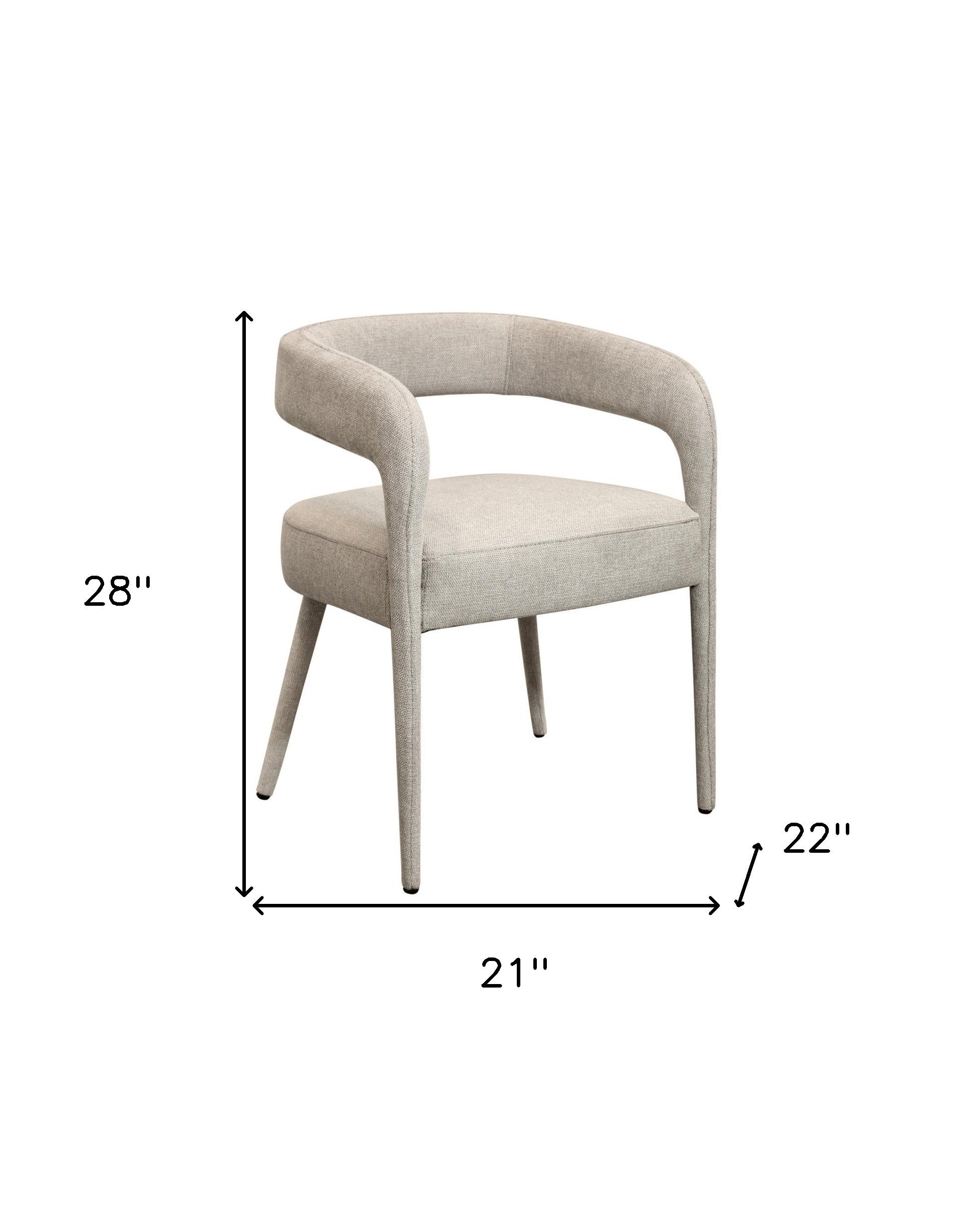 Ivory Upholstered Linen Open-Back Dining Side Chairs | Set of Two