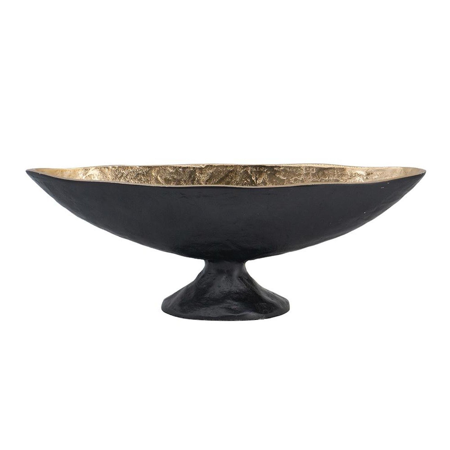 5″ Black & Gold Oval Aluminum Table Vase
