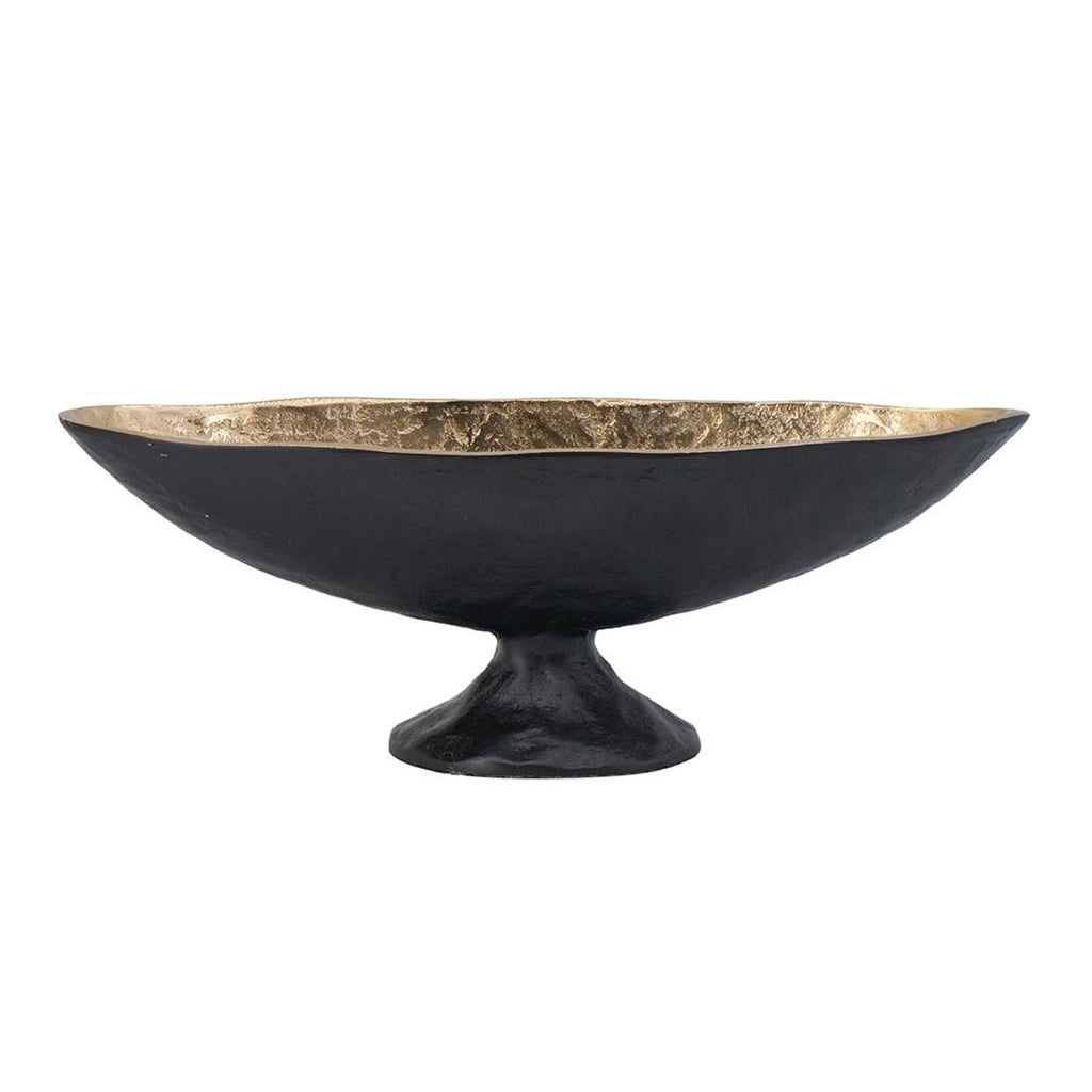 5″ Black & Gold Oval Aluminum Table Vase