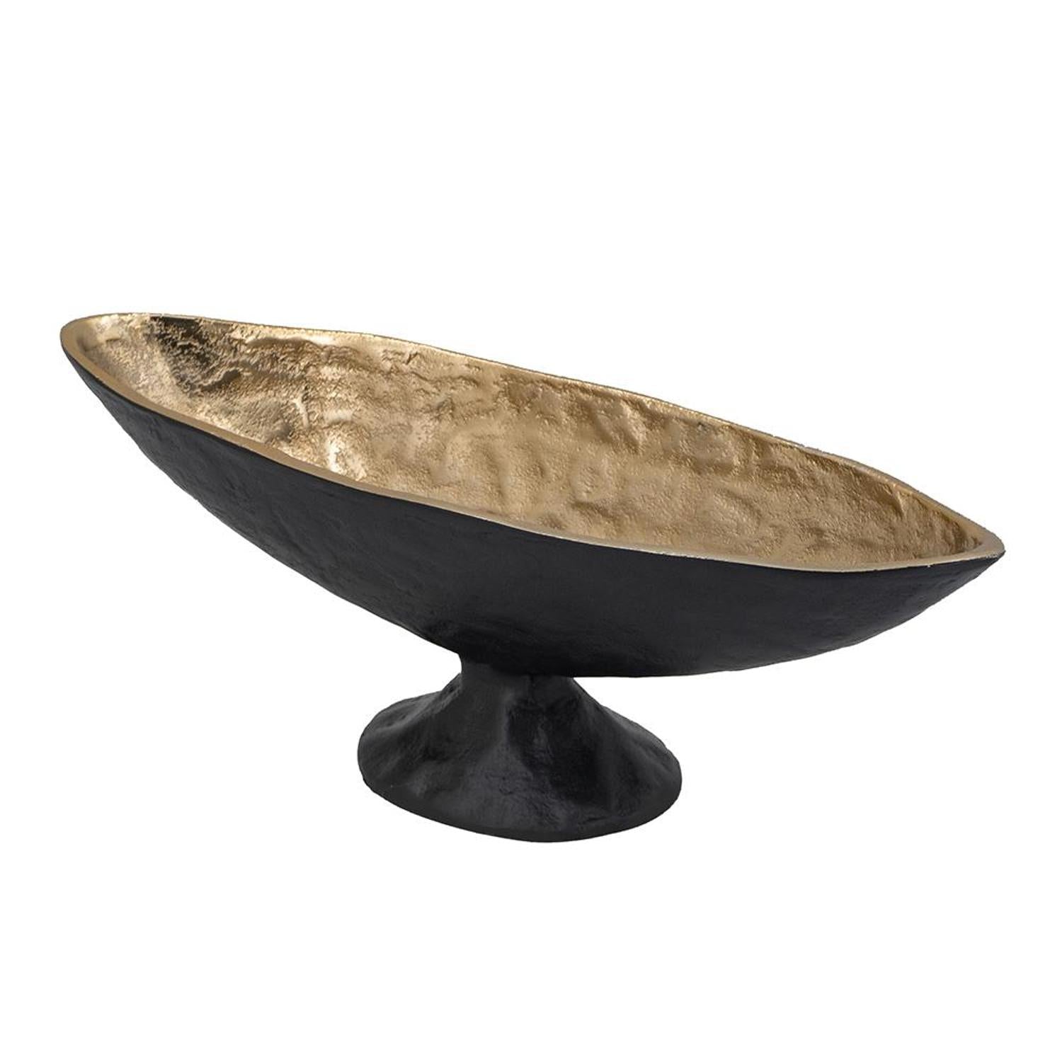 5″ Black & Gold Oval Aluminum Table Vase