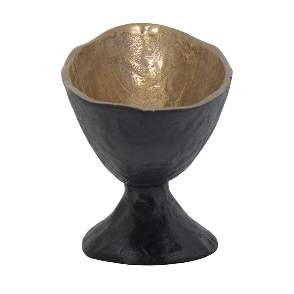 5″ Black & Gold Oval Aluminum Table Vase