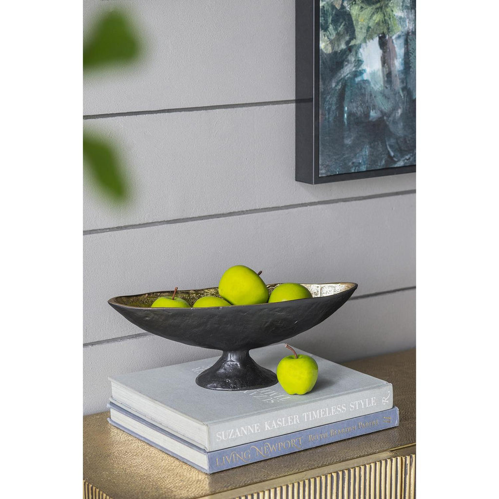 5″ Black & Gold Oval Aluminum Table Vase