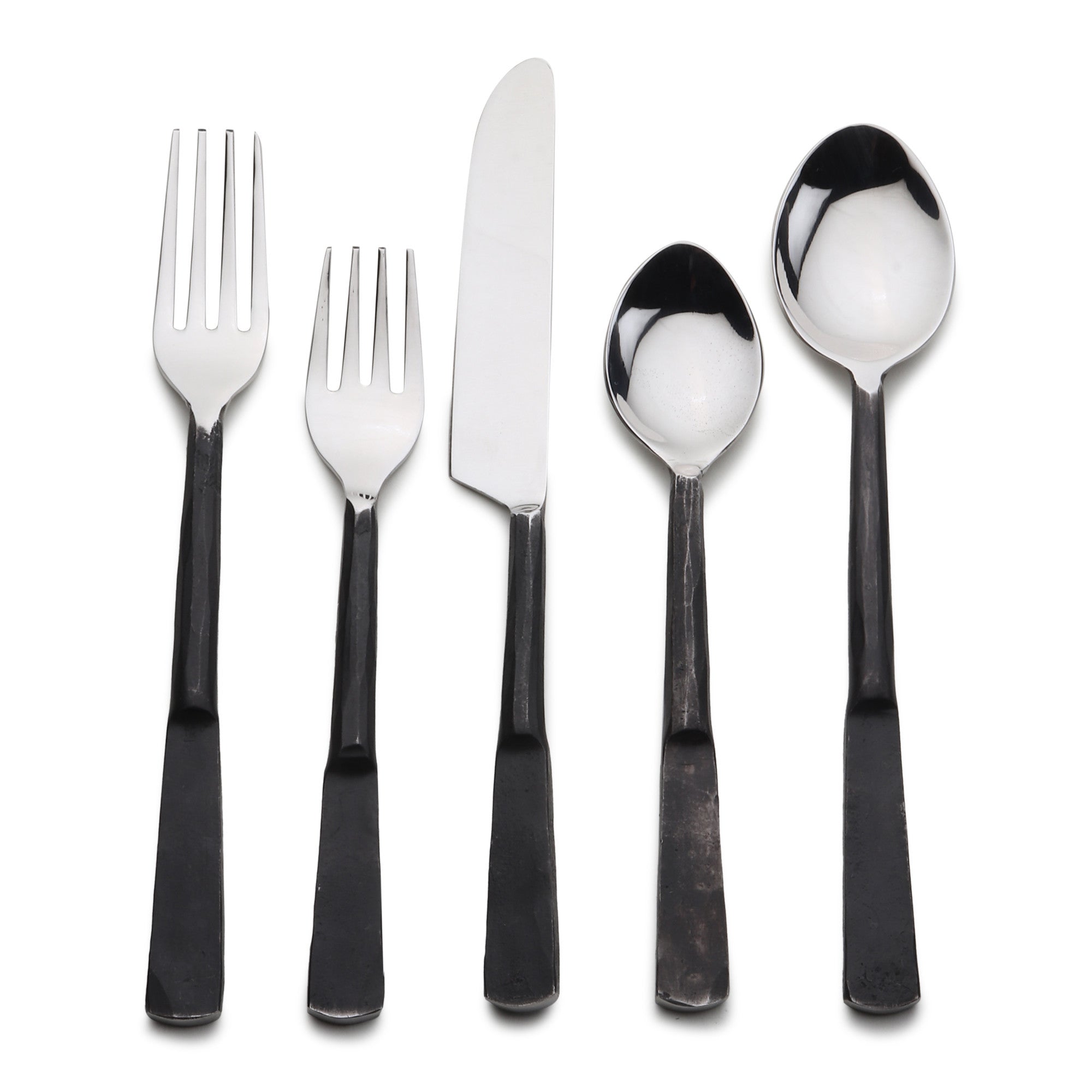 Stainless Steel 5-Piece Hand-Forged Place Setting | Matte Black