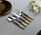 Stainless Steel 5-Piece Hand-Forged Place Setting | Matte Gold