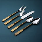 Stainless Steel 5-Piece Hand-Forged Place Setting | Matte Gold