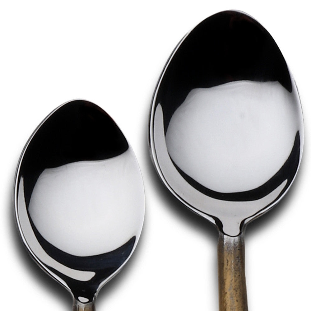 Stainless Steel 5-Piece Hand-Forged Place Setting | Matte Gold