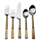 Stainless Steel 5-Piece Hand-Forged Place Setting | Matte Gold