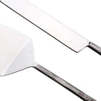 Hammered Silver Stainless Steel Hand Forged Cake Knife | Two Piece