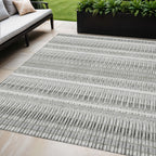 5' X 8' Striped Washable Indoor/Outdoor Area Rug