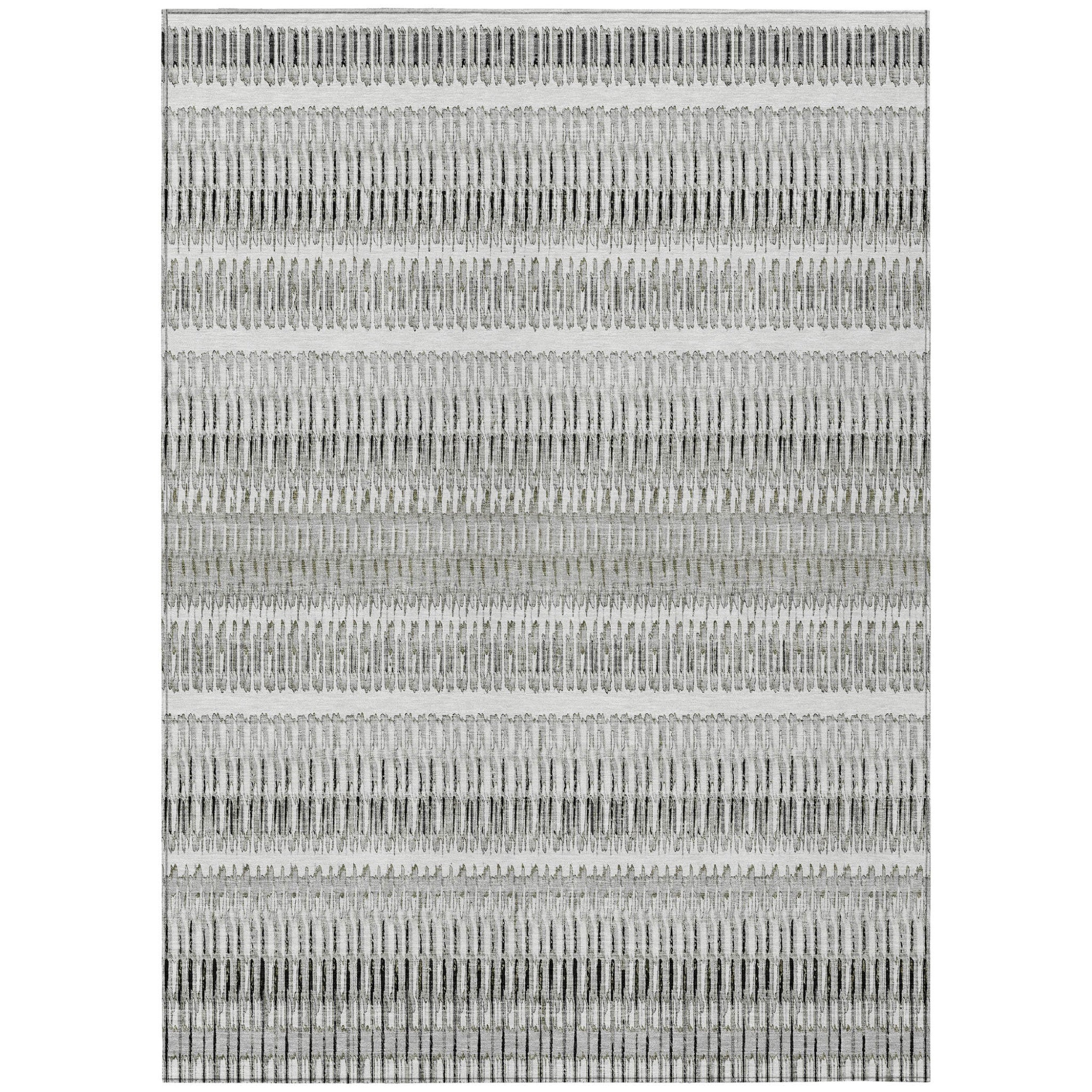 5' X 8' Striped Washable Indoor/Outdoor Area Rug