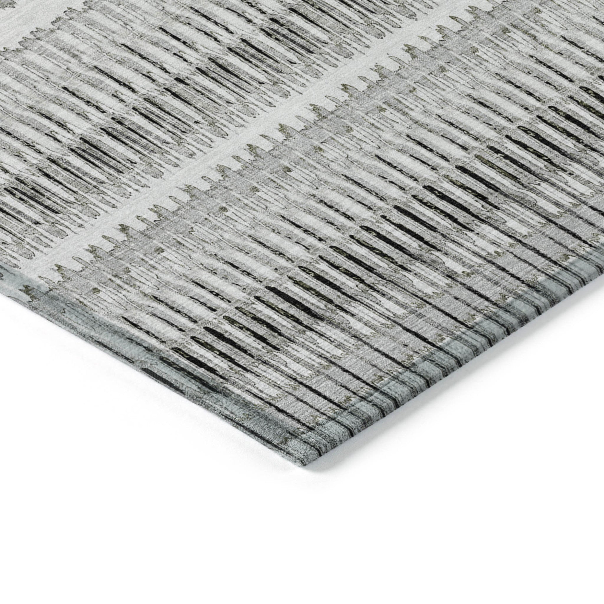 5' X 8' Striped Washable Indoor/Outdoor Area Rug