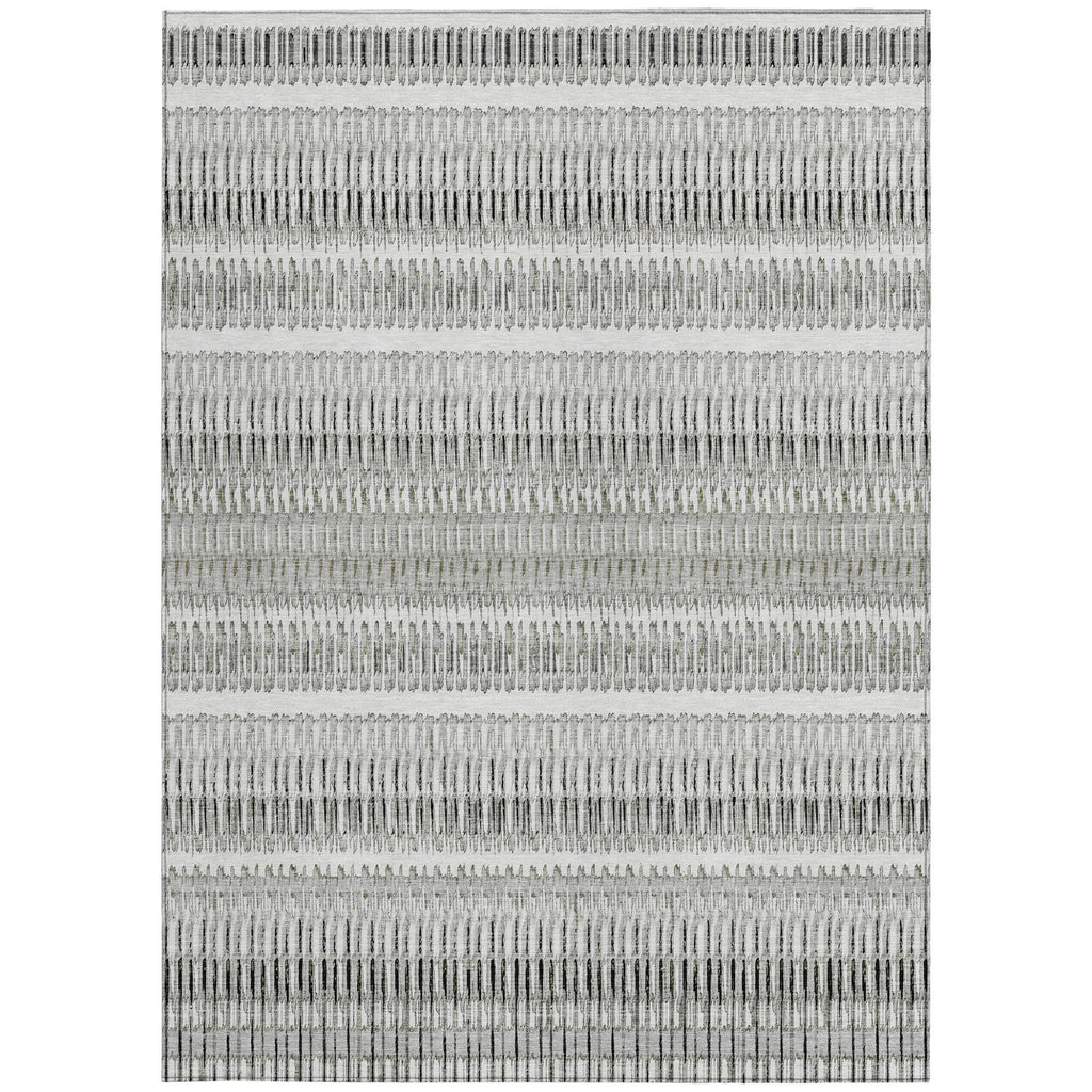 5' X 8' Striped Washable Indoor/Outdoor Area Rug