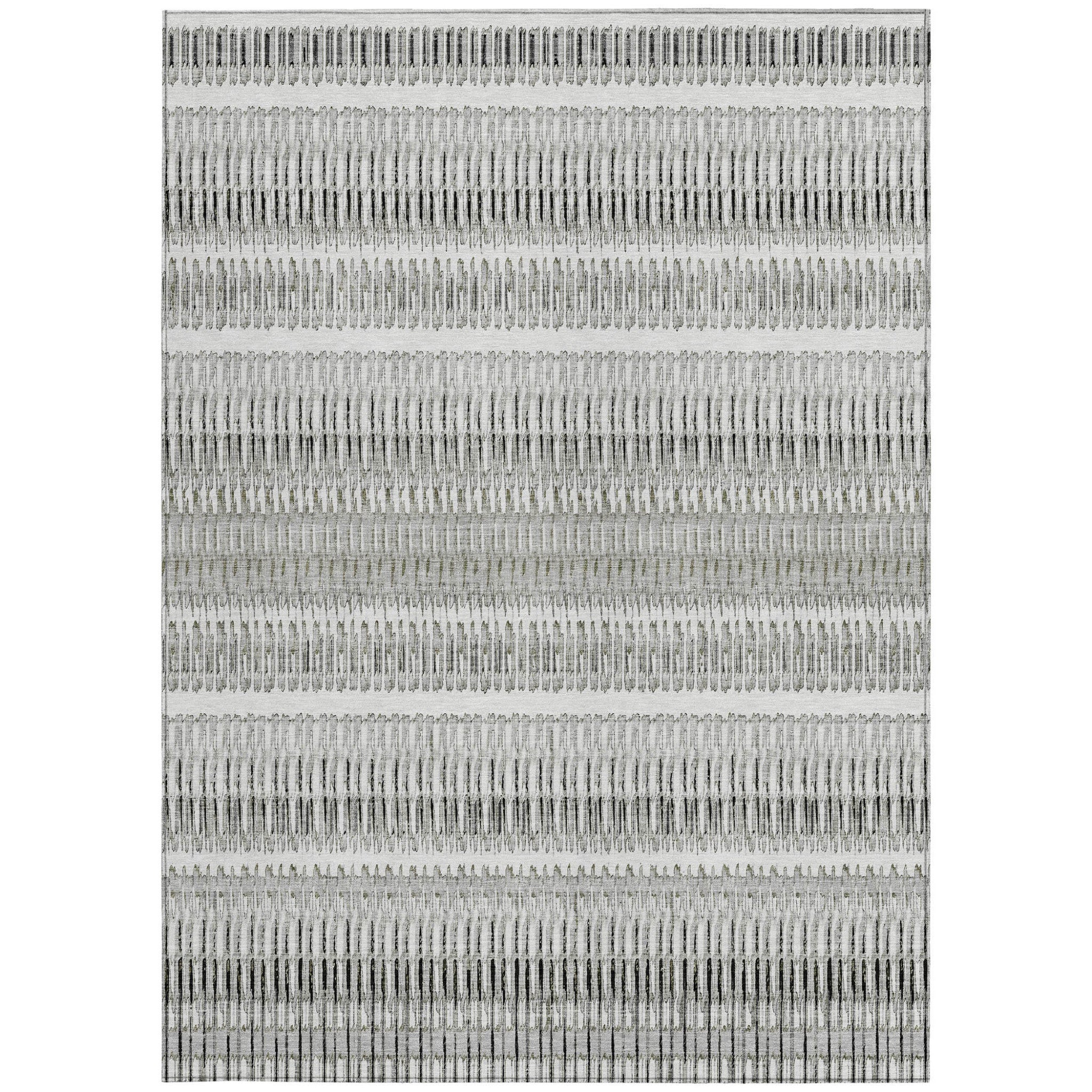 5' X 8' Striped Washable Indoor/Outdoor Area Rug