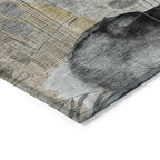 9' x 12' Terra Cotta Floral Washable Indoor/Outdoor Area Rug