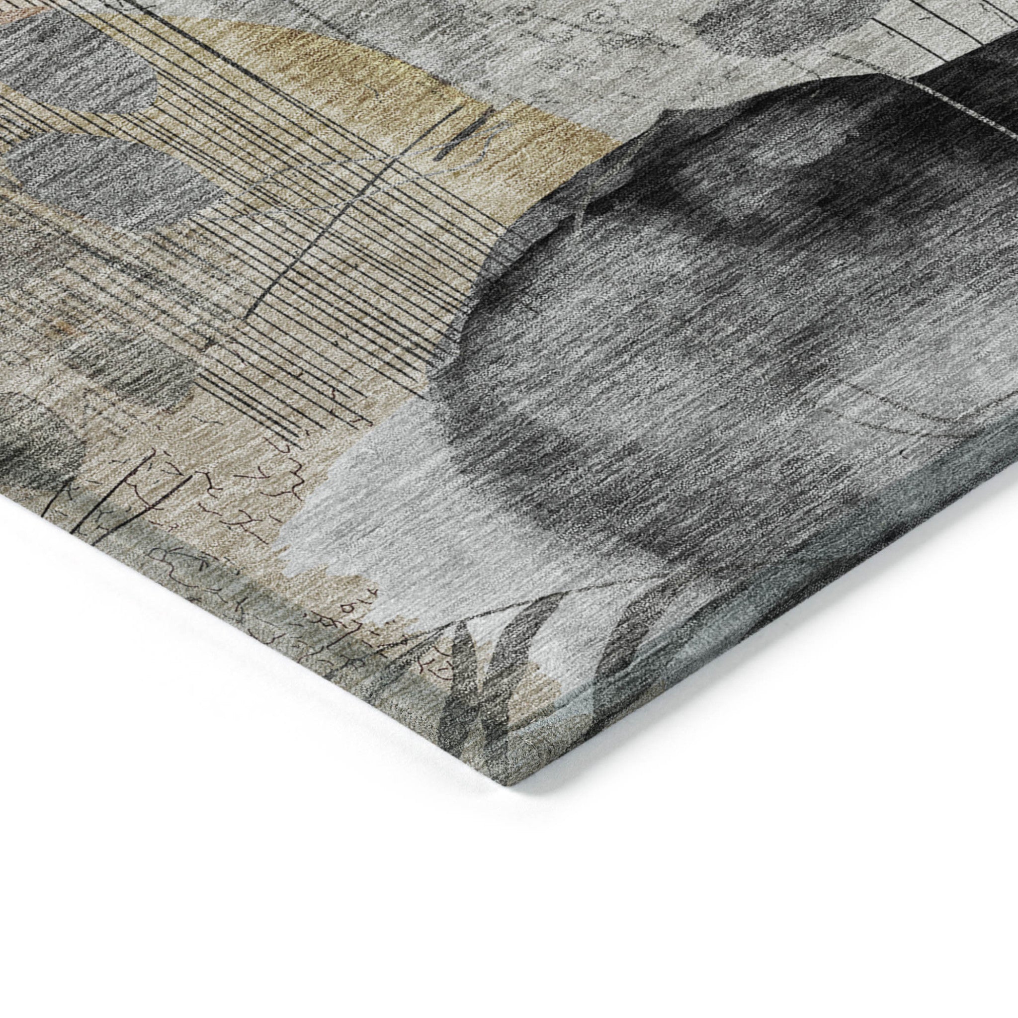 9' x 12' Terra Cotta Floral Washable Indoor/Outdoor Area Rug