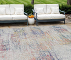 9' x 12' Multicolor Abstract Washable Indoor/Outdoor Area Rug