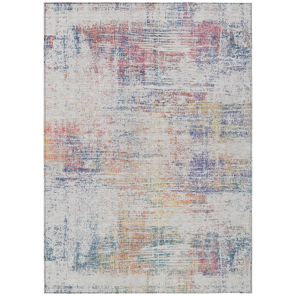 9' x 12' Multicolor Abstract Washable Indoor/Outdoor Area Rug