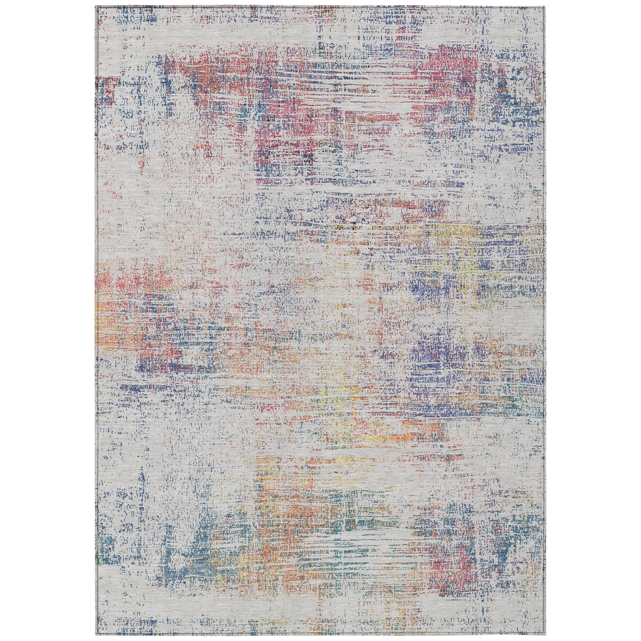9' x 12' Multicolor Abstract Washable Indoor/Outdoor Area Rug