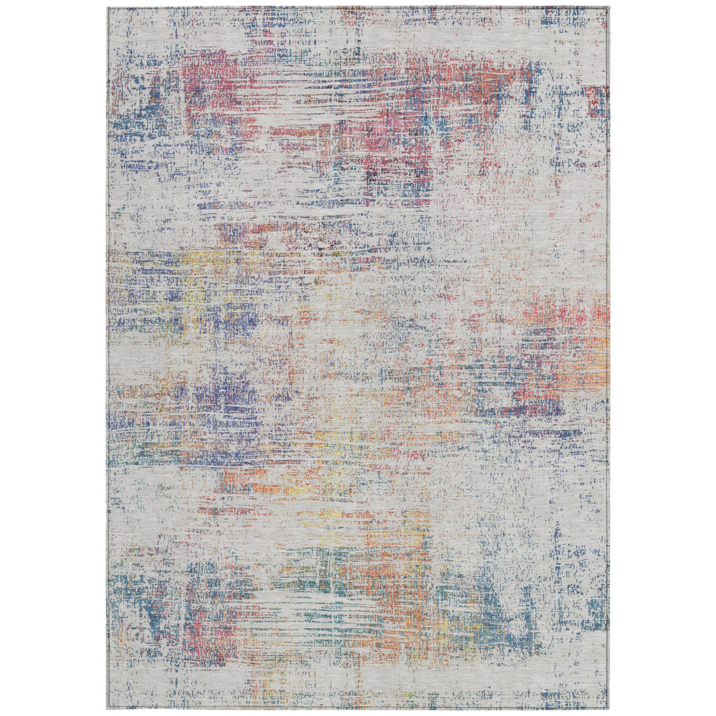 9' x 12' Multicolor Abstract Washable Indoor/Outdoor Area Rug