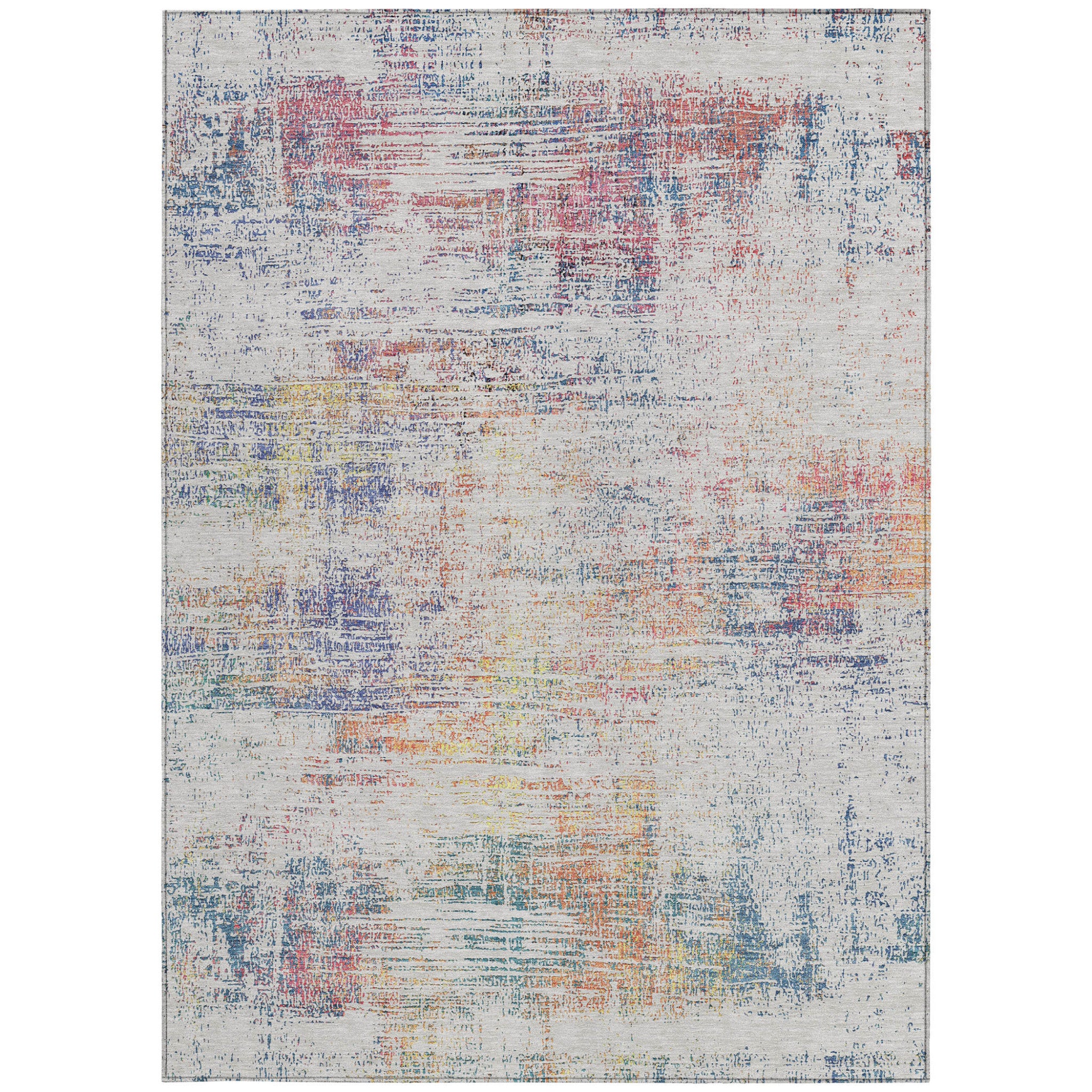9' x 12' Multicolor Abstract Washable Indoor/Outdoor Area Rug