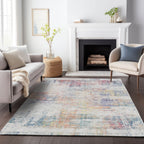 9' x 12' Multicolor Abstract Washable Indoor/Outdoor Area Rug
