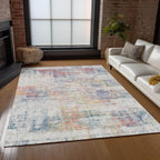 9' x 12' Multicolor Abstract Washable Indoor/Outdoor Area Rug