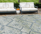 10' X 14' Floral Washable Indoor/Outdoor Area Rug