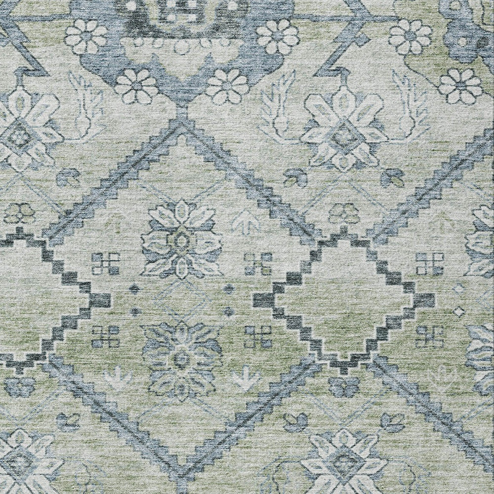 10' X 14' Floral Washable Indoor/Outdoor Area Rug