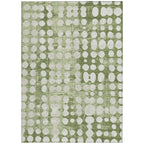 8′ × 10′ Artichoke Green & Ivory Abstract Indoor/Outdoor Rug
