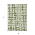 8′ × 10′ Artichoke Green & Ivory Abstract Indoor/Outdoor Rug