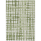 8′ × 10′ Artichoke Green & Ivory Abstract Indoor/Outdoor Rug