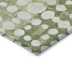 8′ × 10′ Artichoke Green & Ivory Abstract Indoor/Outdoor Rug