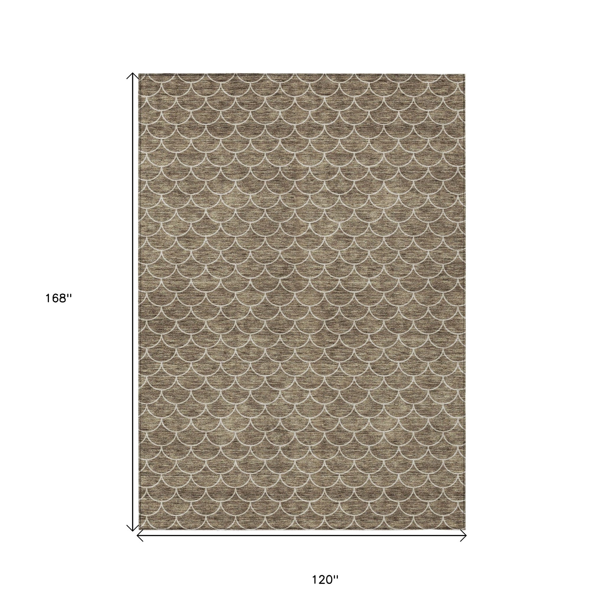10' X 14' Geometric Washable Indoor/Outdoor Area Rug